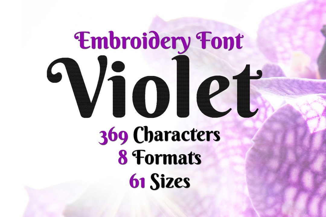Violet Embroidery Font Modern Embroidery Font Typography Etsy