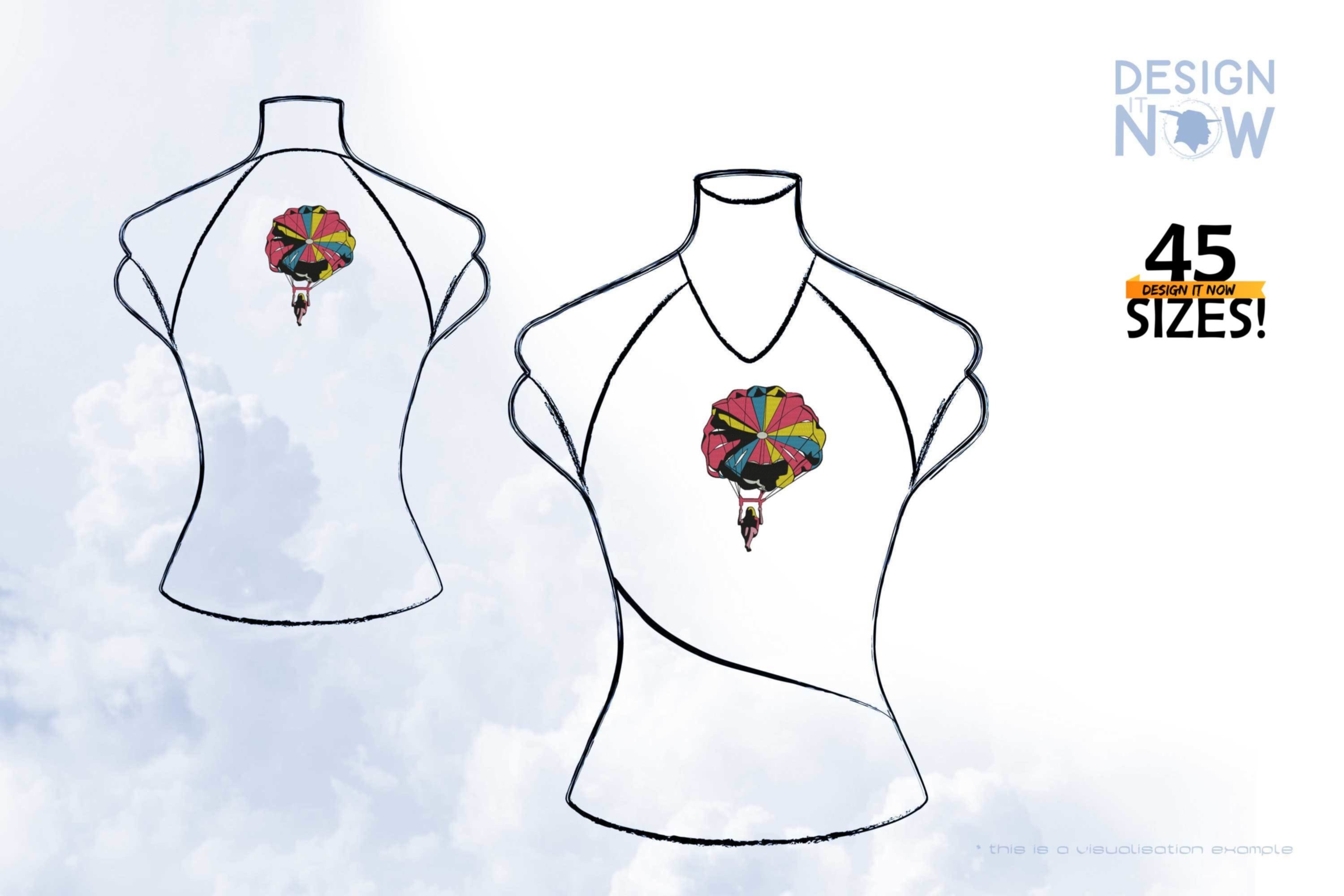 Parachuting Embroidery Design Parachute Embroidery Skydiving Etsy