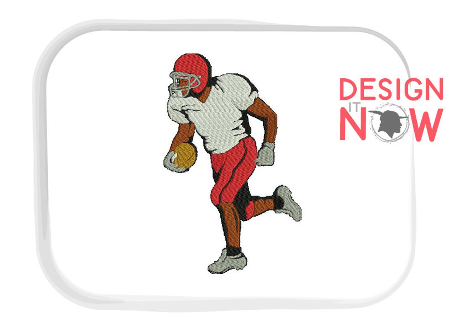 Football Player Embroidery Design Football Embroidery Sports Etsy
