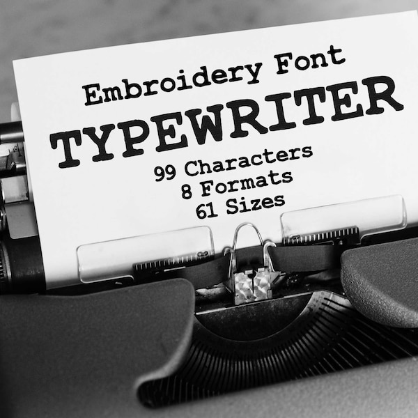 Typewriter Embroidery Font, Fancy Embroidery Fonts, Typing Machine Embroidery Font, Typography, Alphabet Design, Letters Embroidery, Numbers