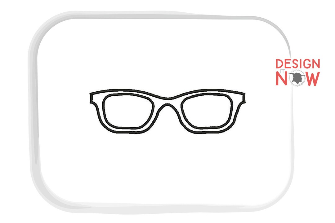 Glasses Applique Design Glasses Applique Glasses Embroidery Etsy