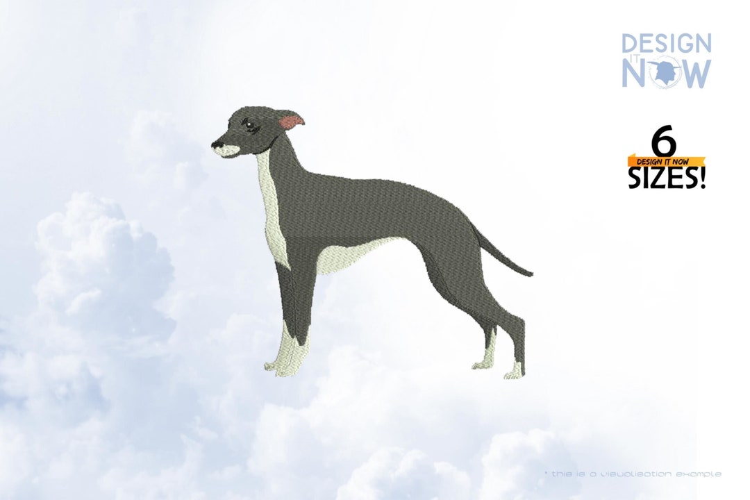 Dog Embroidery Design, Dogs Embroidery File, Whippet Dog Embroidery ...