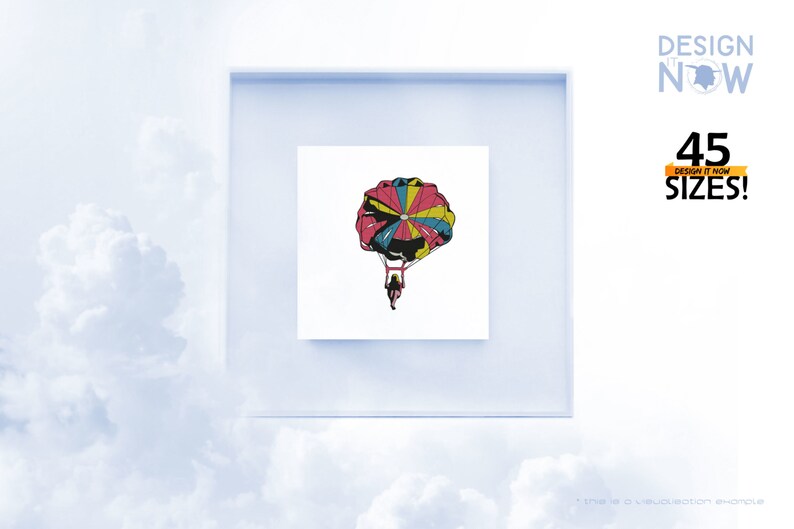 Parachuting Embroidery Design Parachute Embroidery Skydiving Etsy