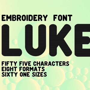 Luke Rounded Bold Embroidery Font, Basic Embroidery Fonts, Modern Embroidery Font, Typography, Alphabet Design, Letters Embroidery