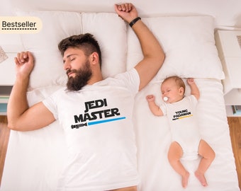 Daddy baby jedi master young padawan, Daddy and daughter jedi, Matching star wars shirts, Jedi and padawan baby shirt, Daddy daughter shirts