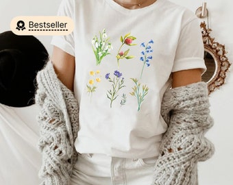 Flower shirt, Sunflower shirt, Wildflower shirt, Birthday girl shirt, Spring shirt