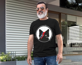 Ziggy Stardust Cat Shirt, David Bowie T-shirt for Men Women Kids, Unique Funny Cat Gifts, Rock and Roll Shirts, Cat Bowie, Cat Lover