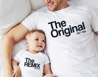 Les chemises originales The Remix Shirts Père fils assorties, cadeau père fils personnalisé fête des pères