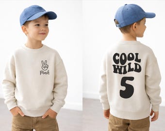 Personalisiertes Geburtstags Sweatshirt Kind Cool Wild Geburtstagsshirt Kind TShirt zum Kindergeburtstag shirt zum Geburtstag