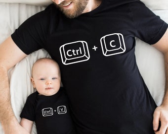 Copy Paste Shirt Set - Father and Baby Matching Shirts - Copy And Paste Daddy And Daughter Shirts - New Baby Gift