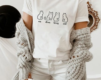 Un Deux Trois Cat shirt, Gifts for Cat Lovers, Cat tee shirt, Cat Tee, Cat shirts, Cat t shirt, dad cat shirt, cat mom shirt, cute cat shirt