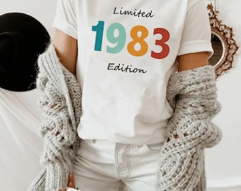 40th Birthday T-Shirt, 1983 Limited edition Birthday Shirt, 40th Birthday T-shirts for Women Men, Personalised Birthday Gift
