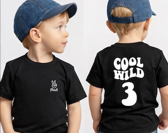 Personalisiertes Geburtstags T-Shirt Kind Cool Wild Geburtstagsshirt Kind TShirt zum Kindergeburtstag Erster Schultag Kids Shirt