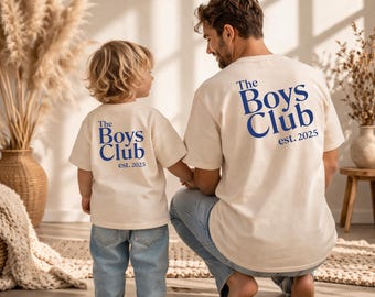 Bijpassend T-shirt vader en zoon The Boys Club, Matching Shirt Father and Son, bijpassende outfit voor het gezin, Vaderdagcadeau