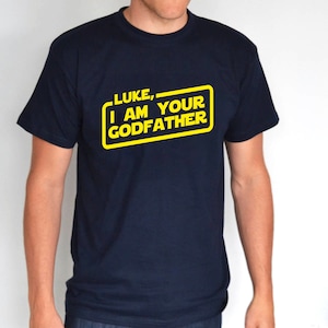 Personalisierte Name Star Wars Papa T-shirt Shirt New Baby Geschenk Star War Parodie Geschenk Taufe Taufe Katholisch Brauch Bild 1