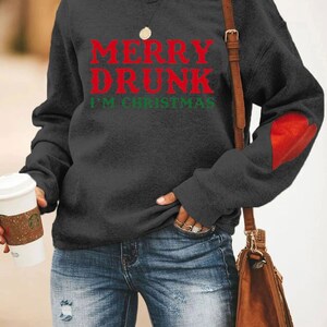 Merry betrunken ich bin Weihnachten Sweatshirt Weihnachten Pullover Booze Weihnachten Pullover Secret Santa Lustige Weihnachten