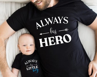 Father and son matching shirts,  Superhero matching shirts, matching father baby shirts, father baby shirts, UNISEX