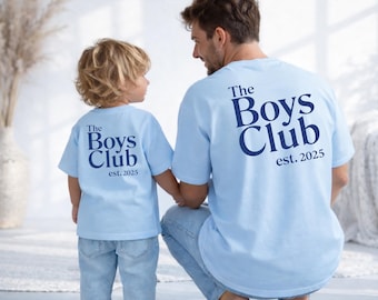 Papa Kind Partnerlook T-Shirt The Boys Club, Papa & Sohn Matching Shirt,  Matching Family Outfit, Geschenk für Papa