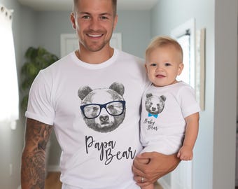 Father and Baby matching shirts, Papa Bear Baby Bear Matching Shirts, matching father baby shirts, father baby shirts, UNISEX