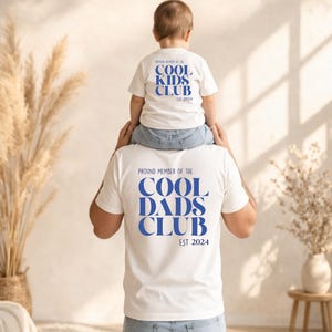 Cool Dads Club Papa und Kind Shirt Set personalisiert, Partnerlook mit Geburtsjahr, Cool Kids Club Kinder Shirt, Geschenk für Vatertag