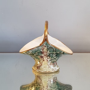 Vintage Limoges porcelain empty pocket basket &quot;F.Quinque&quot;. Made in France. 1960.