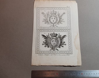 Original Plank Methodical Encyclopedia Diderot D/'AlembertPanckoucke . 1783 Golden Shooter