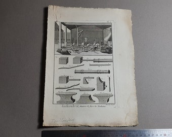 Original Plank Methodical Encyclopedia Diderot D/'AlembertPanckoucke . 1783 Golden Shooter