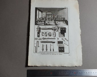 Original Plank Methodical Encyclopedia Diderot D/'AlembertPanckoucke . 1783 Golden Shooter