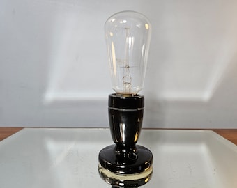 Retro style wall light in black ceramic type E27 for screw-in bulb.