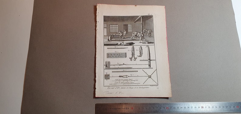 Original Plank Methodical Encyclopedia Diderot D/'AlembertPanckoucke . 1783 Golden Shooter