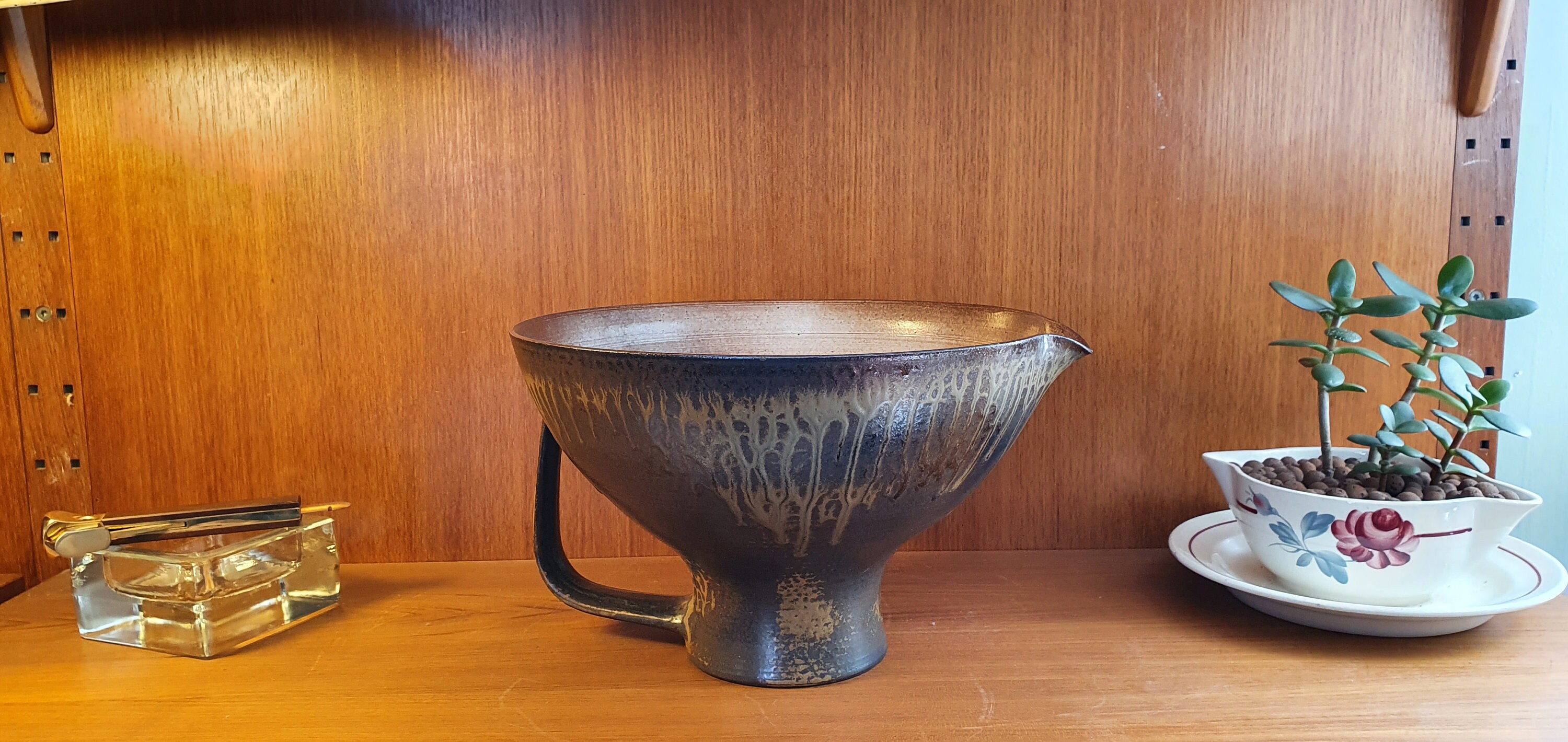 Grande Coupe ou Vase en Céramique Type Fat Lava, Diamètre 26.5 cm. Hauteur 17 Céramique Vintage West