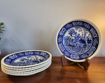 Set of 6 soup plates "Villeroy Boch" SAAR Mettlach "Rusticana". Made in Germany.