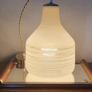 Vintage white opaline pendant light with edging. Made in France 1970.