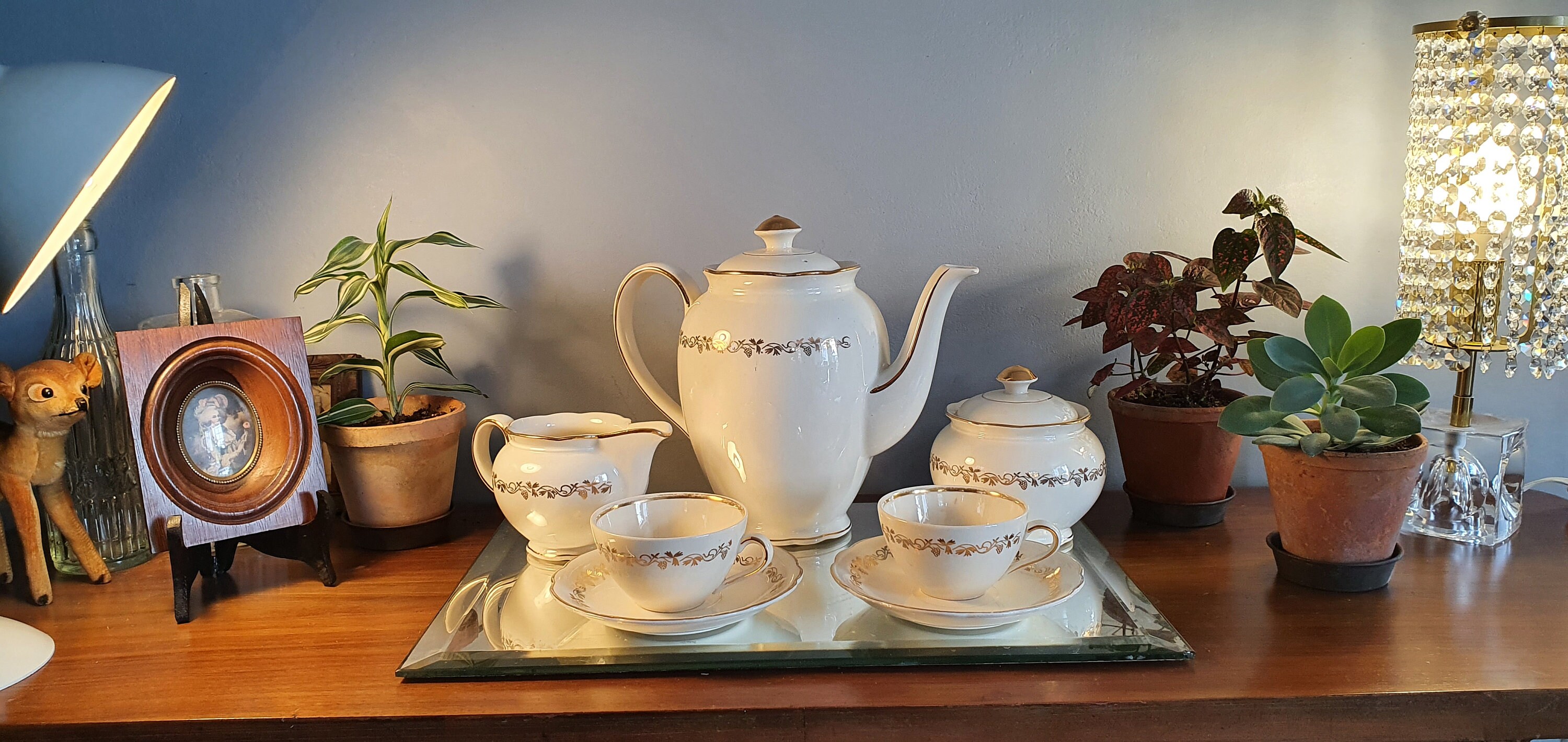 Tête à Tête Service Café en Porcelaine Villeroy et Boch Mettlach . 1950.