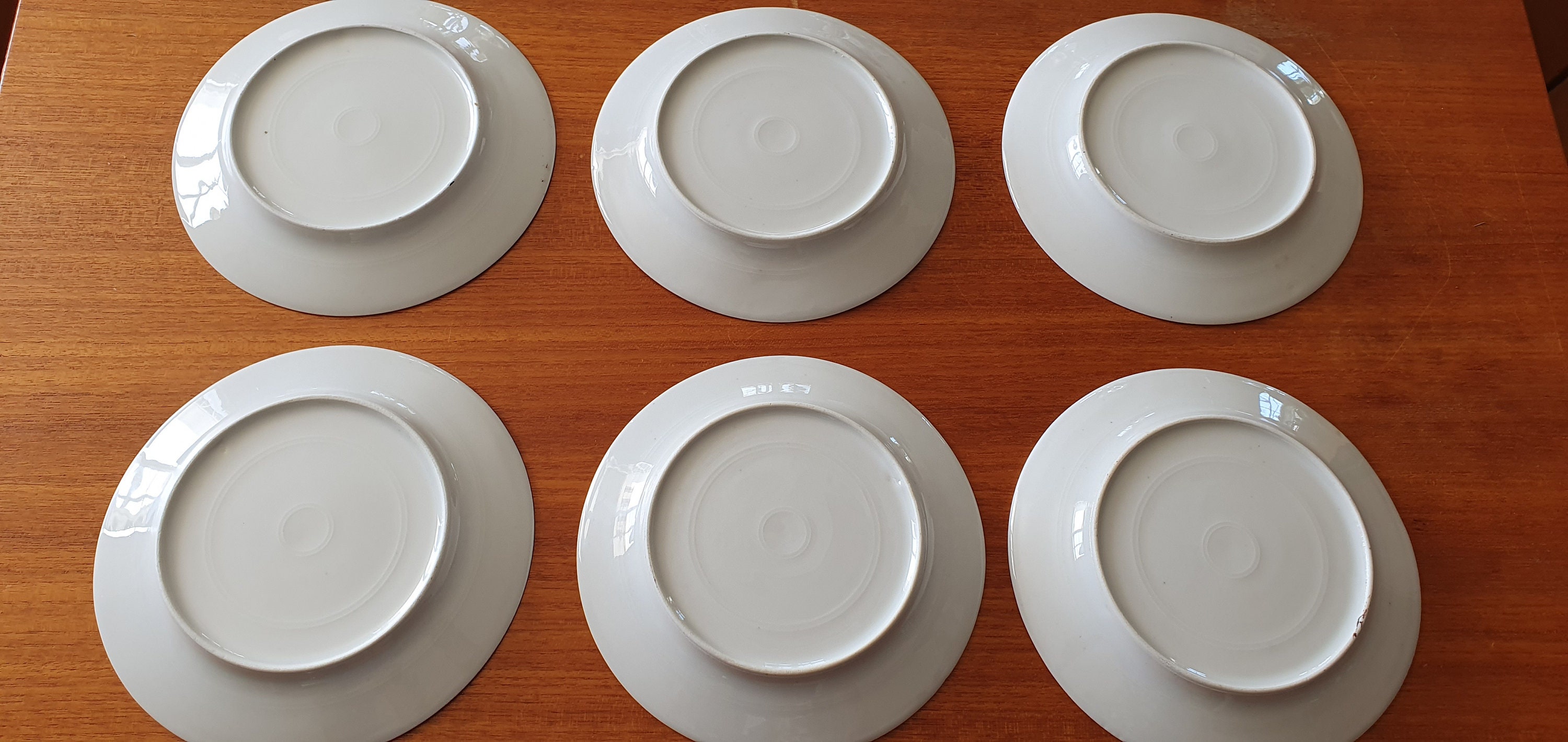 Cutiset Postre de porcelana, platos de ensalada, juego de 6,  blanco (7 pulgadas, cuadrados) : Hogar y Cocina