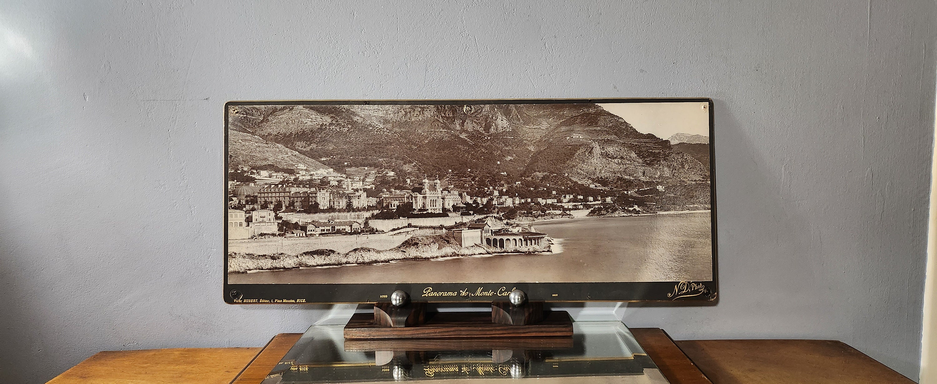Panorama of Monte Carlo. Neurdein Brothers Photographers. Large panoramic albumen photo. Circa 1885. 57.5 x 21.5 cm.
