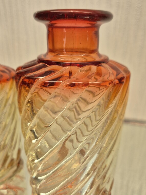 Ancien flacon à parfum en ouraline BACCARAT modèle BAMBOU cristal Toilette