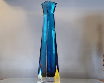 Murano glass vase Sommerso Mandruzzato 1960s. Vintage Murano designer vase.