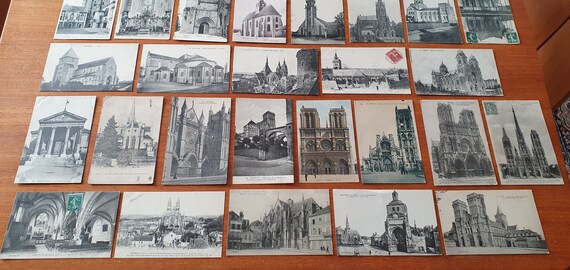 Set of 6 Old French Postcards 1900/1930. Church, Cathedral, Chapel 