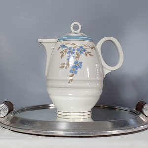 Cafetera Art Déco en porcelana de Limoges. Fabricado en Francia en 1950.