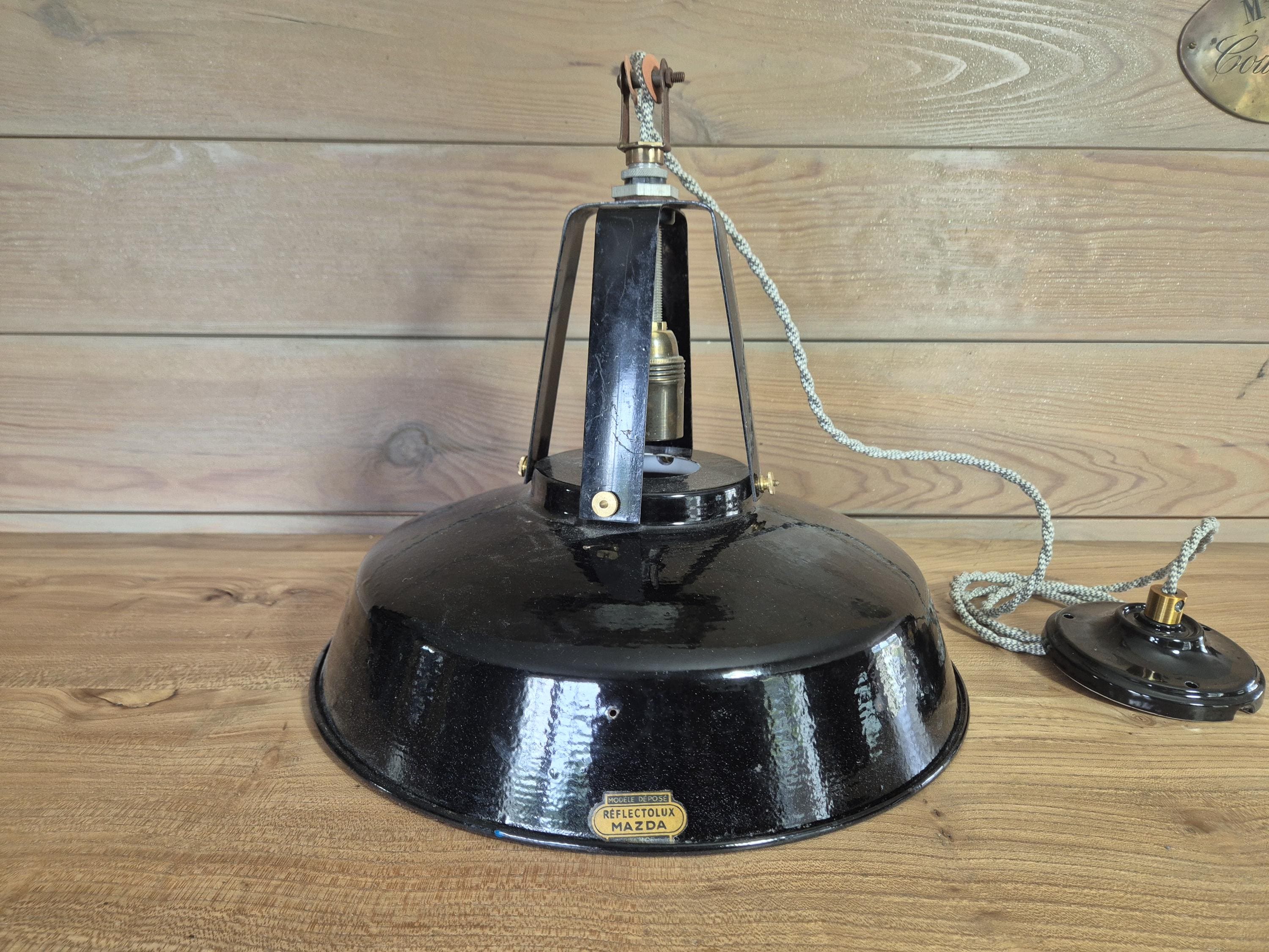 Mazda Reflectolux enamelled sheet metal suspension. 345 mm. 1950.