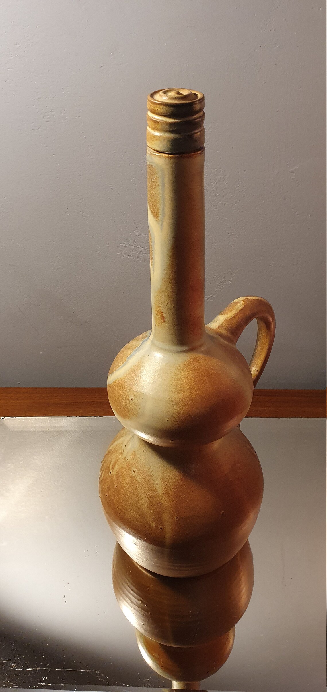 Vintage ceramic bottle made in France 1950. Signed. Etsy