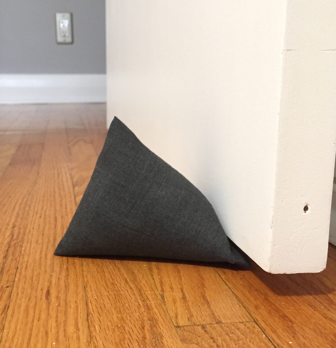 Grey Fabric Wedge, Gray Doorstops, Fabric Door Wedge Neutral, Dark Grey Doorstops, Matching