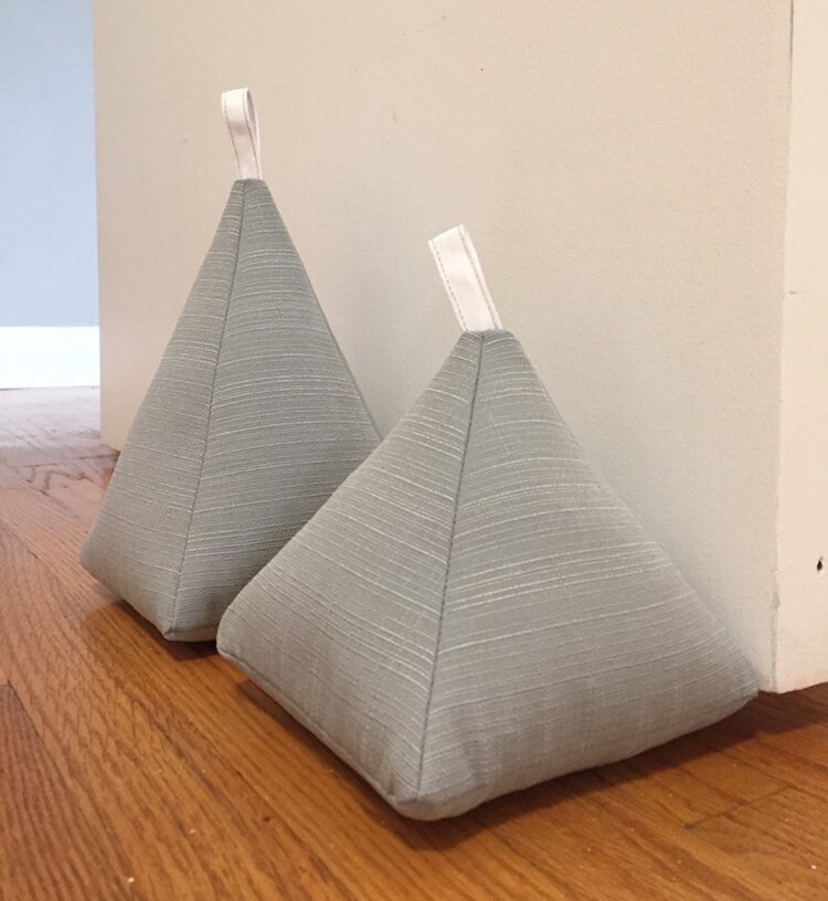 Grey Fabric Door Stops Modern Fabric Doorstops grey & white Etsy