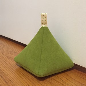 Gorgeous Green Velvet Doorstop, Soft Kick Fabric Door Stopper, Green Home Decor, Whimsical Decor Accessories