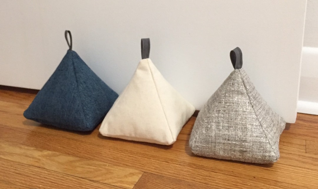 Grey & Canvas Doorstops, Easy Fill Door Stop, Weighted Doorstops Grey, Woven Fabric Doorweight