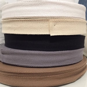 Cotton Twill Tape, Finishing Tape, All Cotton Sewing Supplies, Natural Cotton Trim, Waistband Notions, Bag Handles, Finished Hem Supplies
