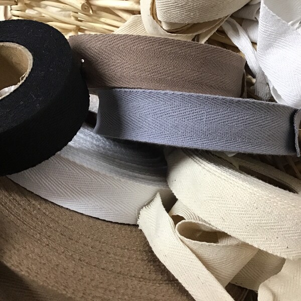 1" Twill Tape 50m Roll, 25mm Cotton Twill Tape, Cotton Trim, Waistband Supplies, Cotton Sewing Supplies, Bulk Notions, Soft Waistband Ties