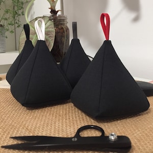 Mini Weights, Black Fabric Weights, Grey, Red, White, Black, Small Pyramid Weights, Small Black Weights, Pin Cushion, Black Balloon Anchor