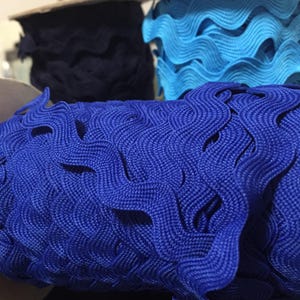 Navy Blue Rick Rack, Aqua Rick Rack, 15mm Turquoise Rick Rack Trim by the Yard, Knackered Mamas Rick Rack for Crafting, Sewing, Quilting